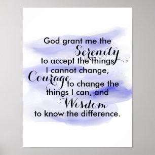 Serenity Gebet Poster zitieren Aquarelldesign
