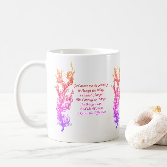 Serenity Gebet Rainbow Inspiration Kaffeetasse (Mit Donut)