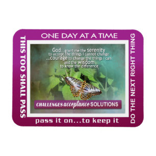 Serenity-Gebet-Slogans Schmetterlinge Magnet