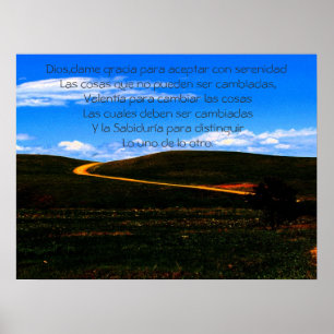 Serenity-Gebet/spanisches Plakat/motivierend Poster