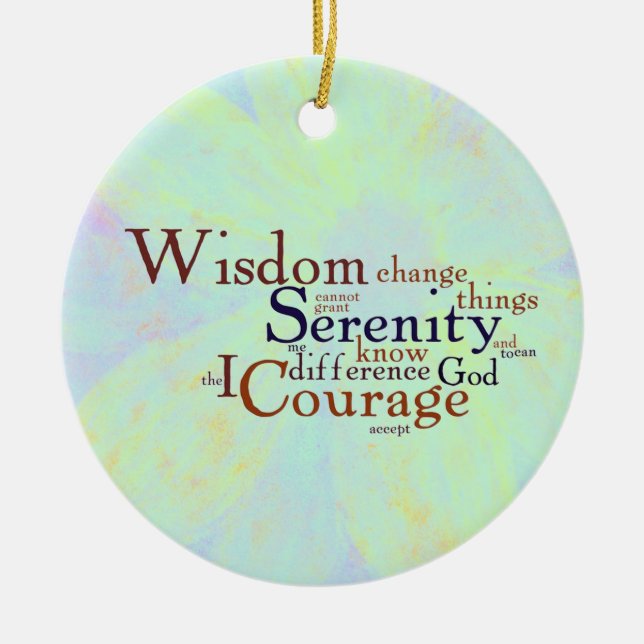 Serenity-Gebet Wordle auf abstraktem Keramik Ornament (Vorne)