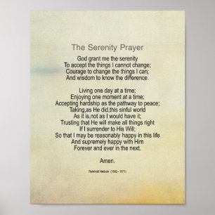 Serenity-Gebet Zitat im Vintage-Stil Poster