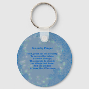 Serenity-Gebets-blaue Herz-Inspirational Schlüsselanhänger