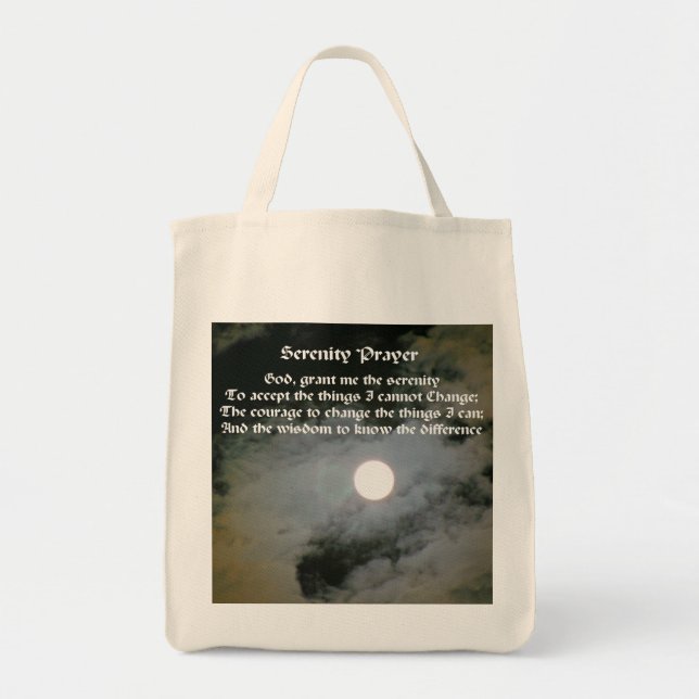Serenity-Gebets-Vollmond-Inspirational Tragetasche (Vorne)