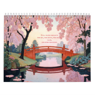 Serenity in Bloom Japanischer Garten Wandkalender