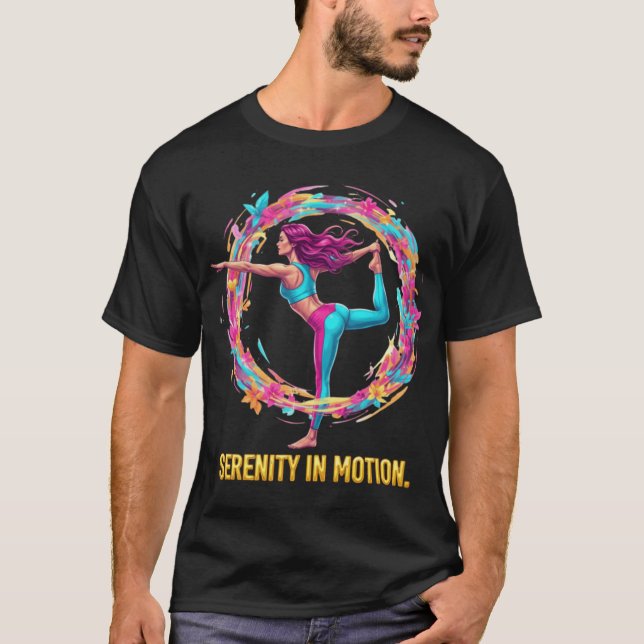 Serenity In Motion Bold Pop Art Yoga Dancer Pose F T-Shirt (Vorderseite)