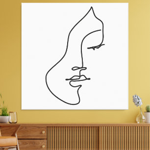 Serenity – Minimalistisches weibliches Linienkunst Leinwanddruck