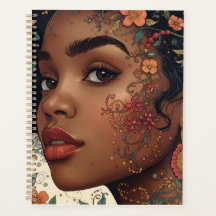 Serenity Noir Floral Afrocentric Notepad