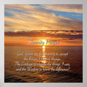Serenity Payer - Ocean Sunset. Poster