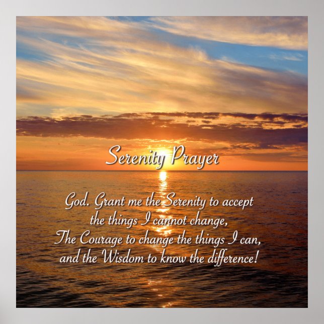 Serenity Payer - Ocean Sunset. Poster (Vorne)