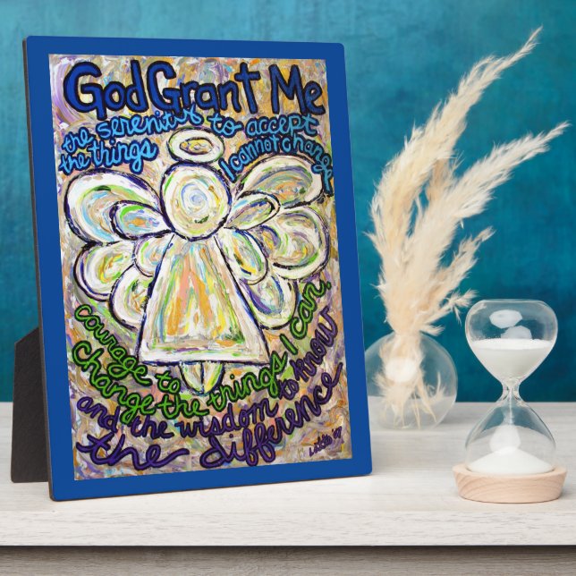 Serenity Prayer Angel Malerei Art Plaque Fotoplatte (Seite)