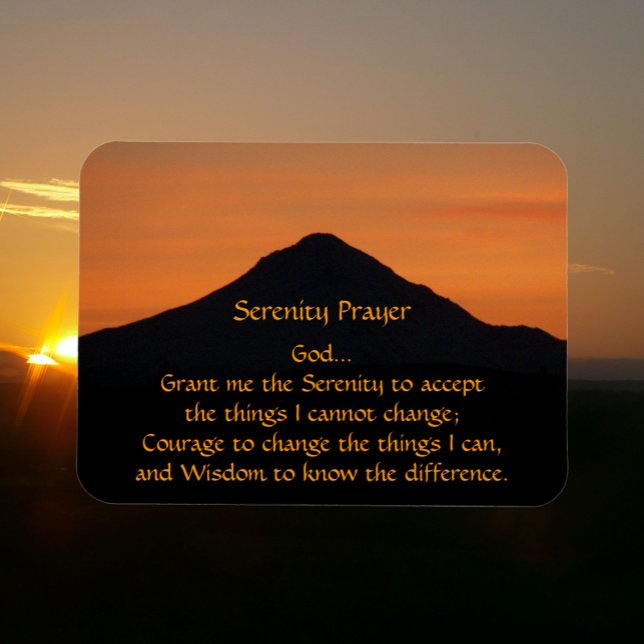 Serenity Prayer Berg Sunset Landschaft Magnet (Sunset Background)