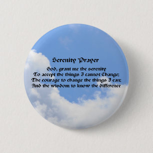Serenity Prayer Blue Sky Affirmation Button Button