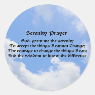 Serenity Prayer Blue Sky Inspiration Runder Aufkleber