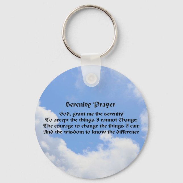 Serenity Prayer Blue Sky Inspiration Schlüsselanhä Schlüsselanhänger (Vorderseite)