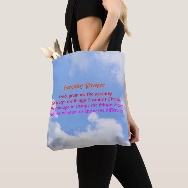 Serenity Prayer Blue Sky Inspiration Tote Bag Tasche (Von Nahem)