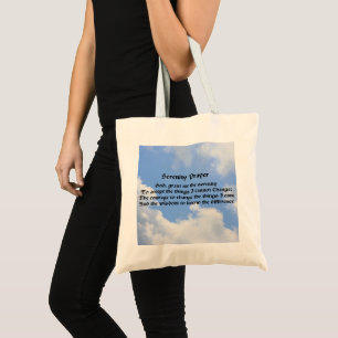 Serenity Prayer Blue Sky Inspiration Tragetasche