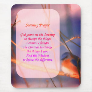 Serenity Prayer Bluebird Inspiration Mousepad