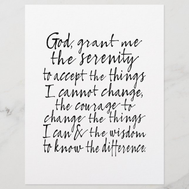 Serenity Prayer - Bounce Kalligrafie Script Modern (Vorderseite)