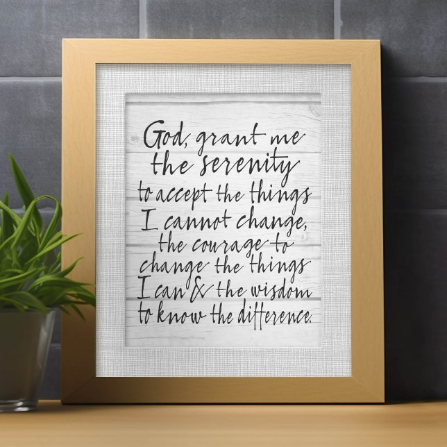 Serenity Prayer - Bounce Kalligrafie Script Modern Fotodruck (Custom Frameable Art)