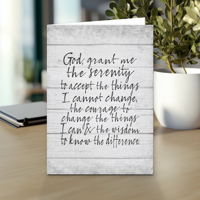 Serenity Prayer - Bounce Kalligrafie Script Modern Karte (Custom Personalized Greeting Card)