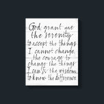 Serenity Prayer - Bounce Kalligrafie Script Modern Leinwanddruck<br><div class="desc">Eine rustikale,  aber urbane Suche nach einer Studie,  die Ihr Leben verändern kann.</div>