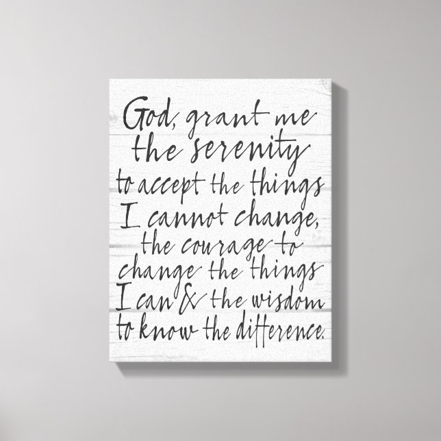 Serenity Prayer - Bounce Kalligrafie Script Modern Leinwanddruck (Vorderseite)