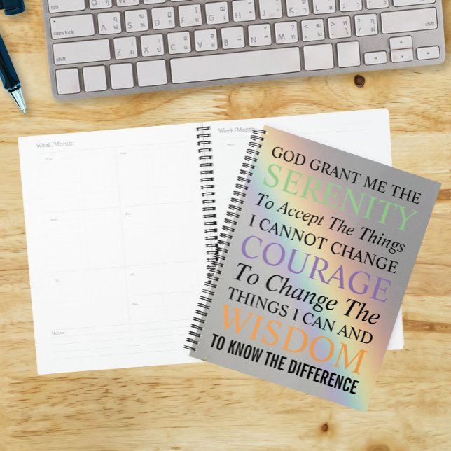 Serenity Prayer Colorful Rainbow Planer (In Situ)