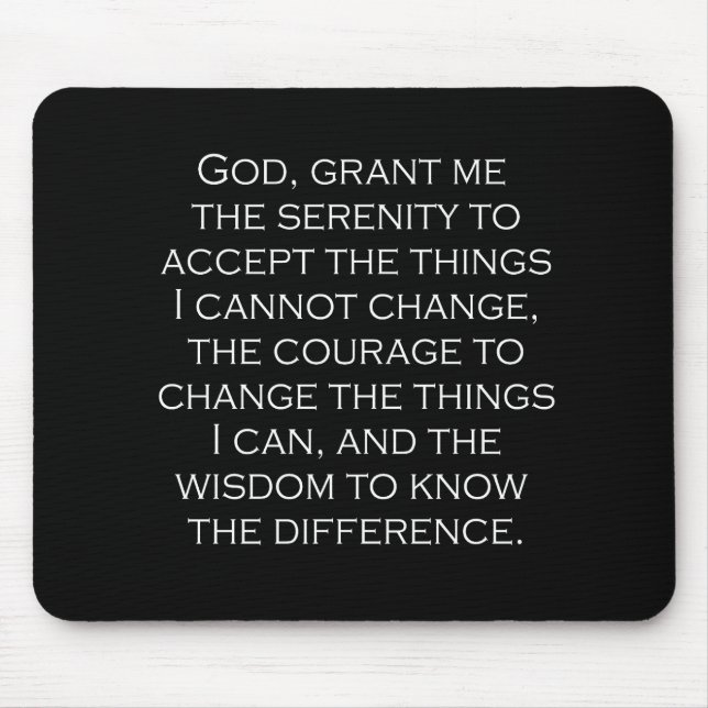Serenity Prayer Copperplate Gothic Light Schriftar Mousepad (Vorne)