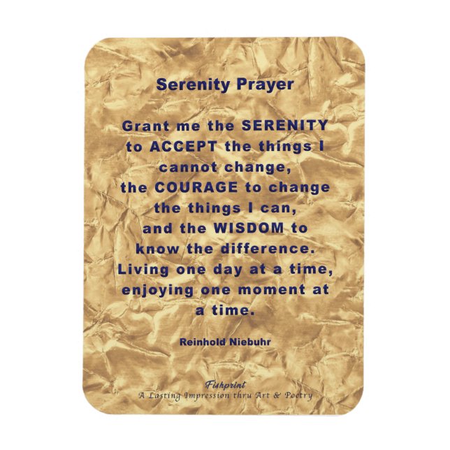 Serenity Prayer Flexible Foto Magnet (Vertikal)