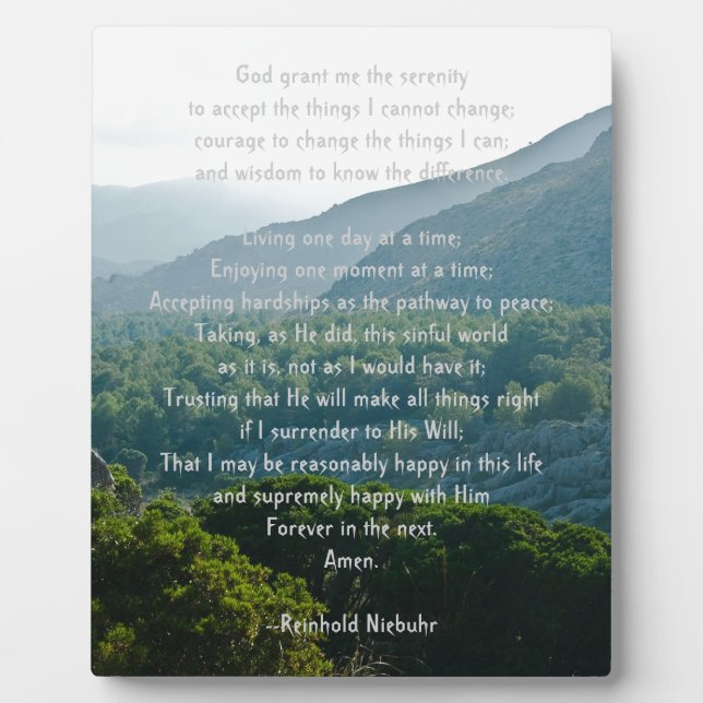 Serenity Prayer Fotoplatte (Vorderseite)