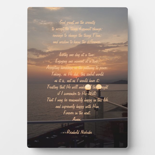 Serenity Prayer Fotoplatte (Vorderseite)