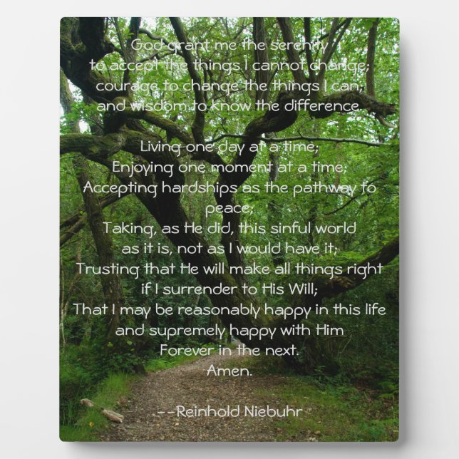 Serenity Prayer Fotoplatte (Vorderseite)