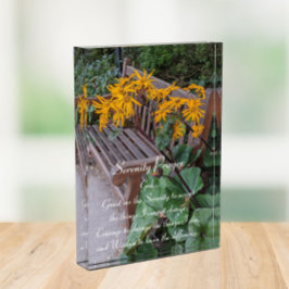 Serenity Prayer Garden Bench Floral Fotoblock