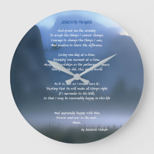 Serenity Prayer Große Wanduhr