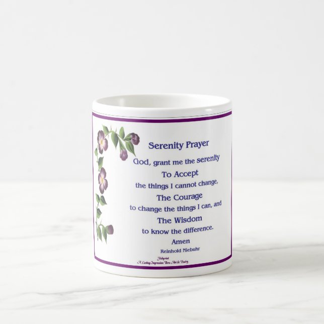 Serenity Prayer Kurz Kaffeetasse (Mittel)