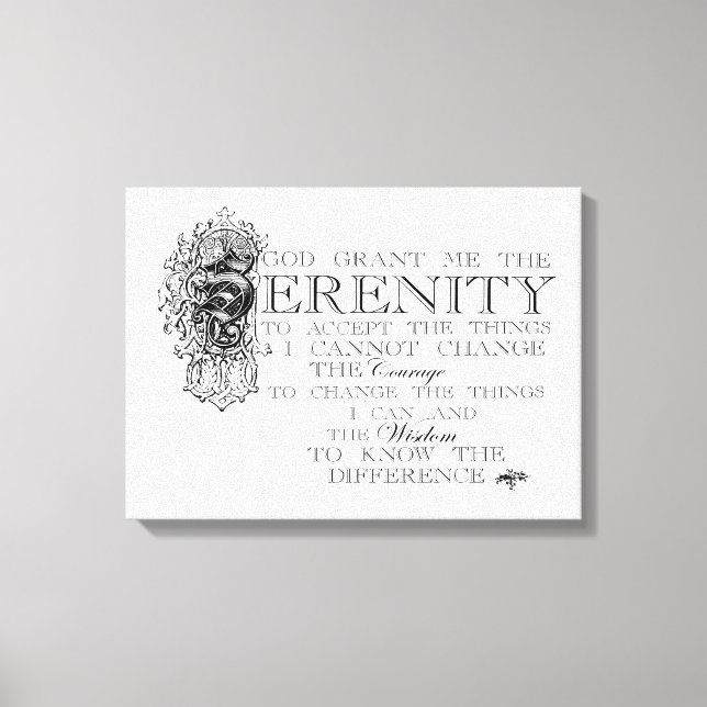 Serenity Prayer Leinwanddruck (Vorderseite)