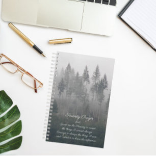Serenity Prayer Misty Forest Notizbuch