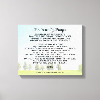 Serenity Prayer On Peaceful Landscape Art  Leinwanddruck