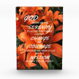 Serenity Prayer Orange Lily Floral Foto