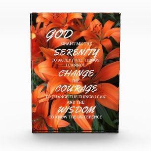 Serenity Prayer Orange Lily Floral Foto