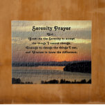 Serenity Prayer Orange Seascape Sunset<br><div class="desc">Das 10 x 8 Zoll große Puzzle mit einem landschaftlichen Foto des leuchtenden, orangefarbenen Sonnenuntergangs mit der Seele und den inspirierenden Worten des Serenity-Gebet. Eine perfekte Größe für das Framing!</div>