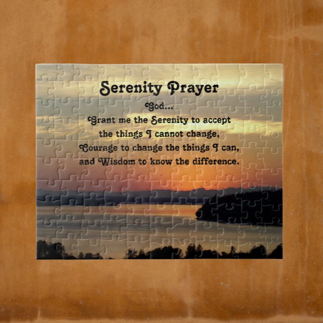 Serenity Prayer Orange Seascape Sunset (In Situ)