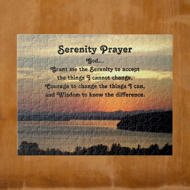 Serenity Prayer Orange Seascape Sunset (In Situ)