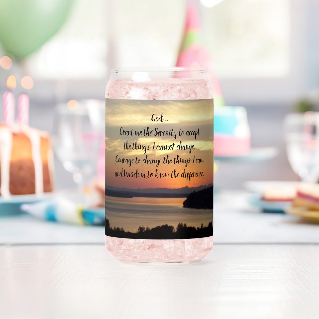 Serenity Prayer Orange Seascape Sunset Dosenglas (Insitu (Geburtstag))