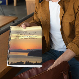 Serenity Prayer Orange Seascape Sunset Foto Notizbuch