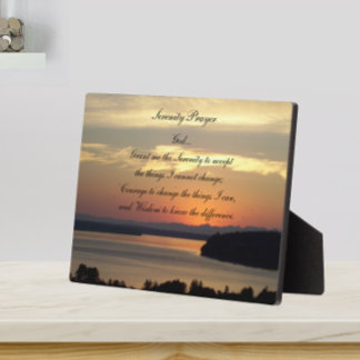 Serenity Prayer Orange Seascape Sunset Fotoplatte