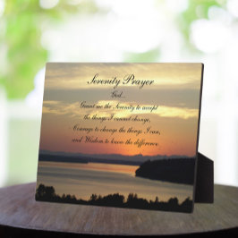 Serenity Prayer Orange Seascape Sunset Fotoplatte