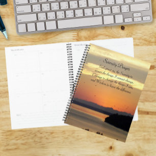 Serenity Prayer Orange Seelandschaft Sonnenunterga Planer