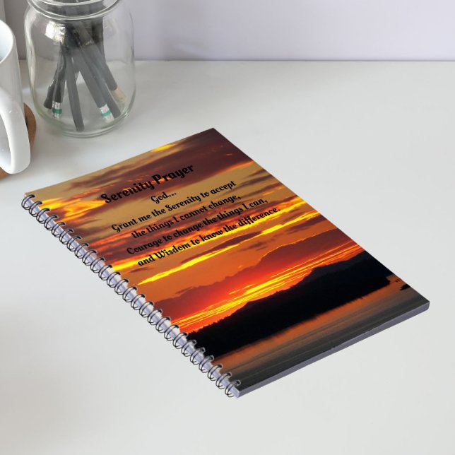 Serenity Prayer Orange Sunset Foto Notebook Notizblock (In Situ)